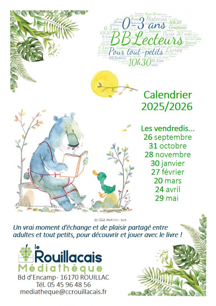 Calendrier "BB lecteurs" 2025/2026