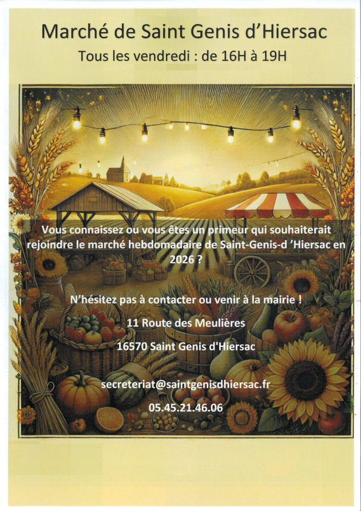 Marché hebdomadaire : Recherche de primeur pour 2026