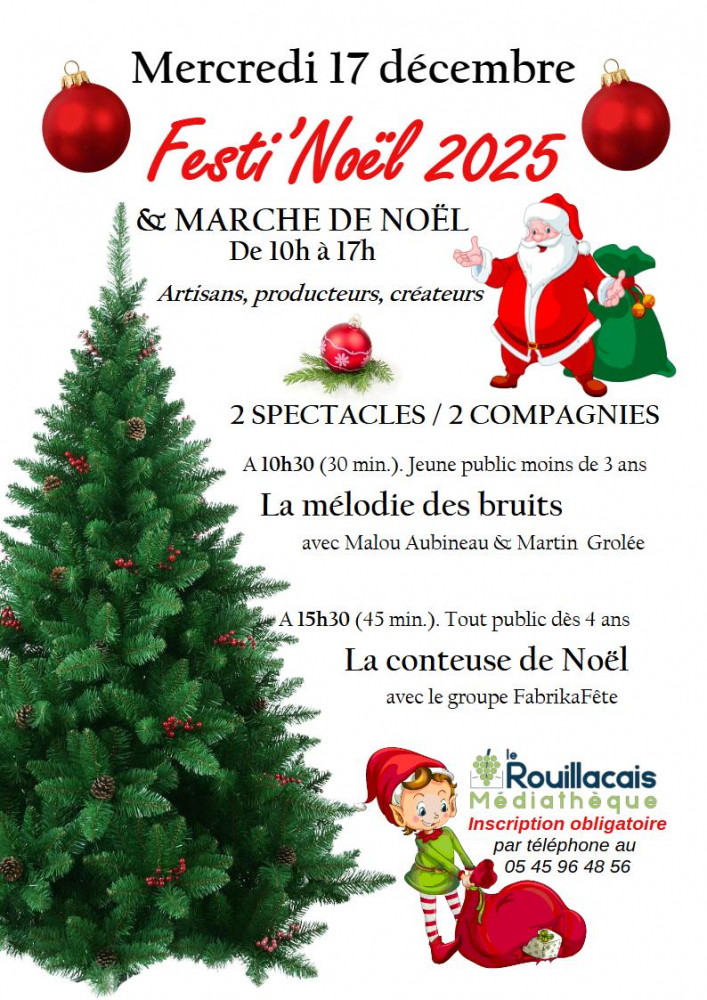 17 Décembre 2025 : Festi'Noël et marché de Noël à la médiathèque de Rouillac
