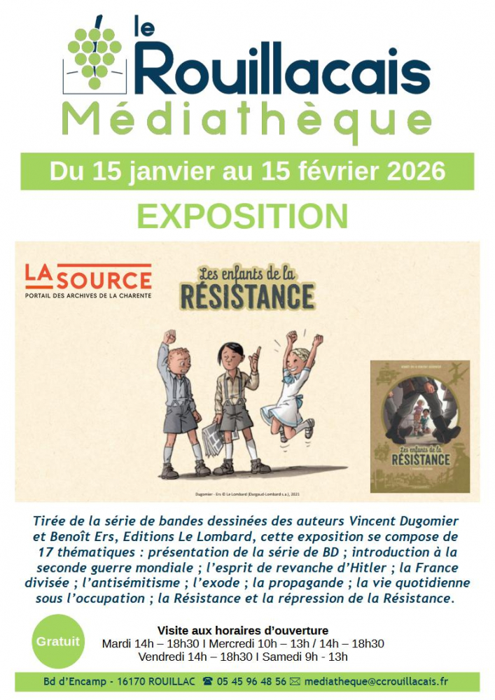 Du 15 Janvier au 15 Février 2026 : Exposition Les enfants de la résistance